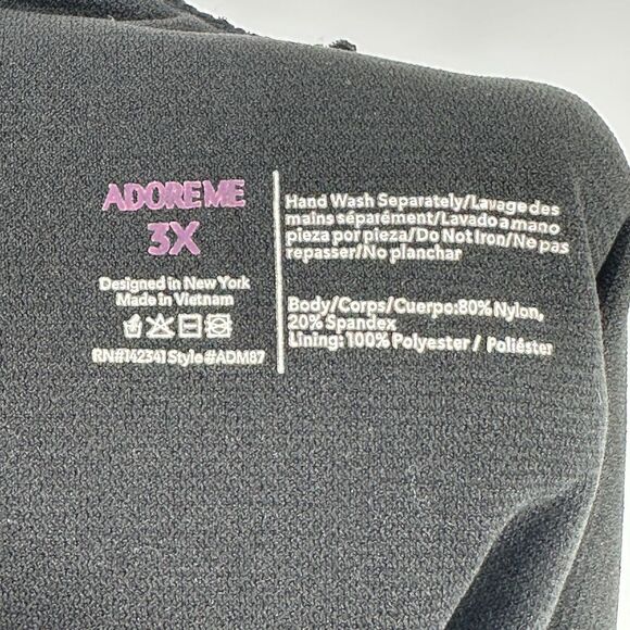 Adore Me Womens One Piece Swimsuit Size 3X Black Boho Beach Classic Slimming - Picture 4 of 8